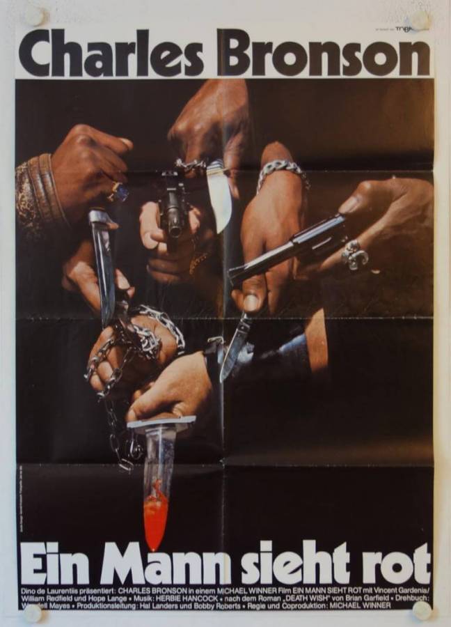 Ein Mann sieht rot originales deutsches A0-Filmplakat